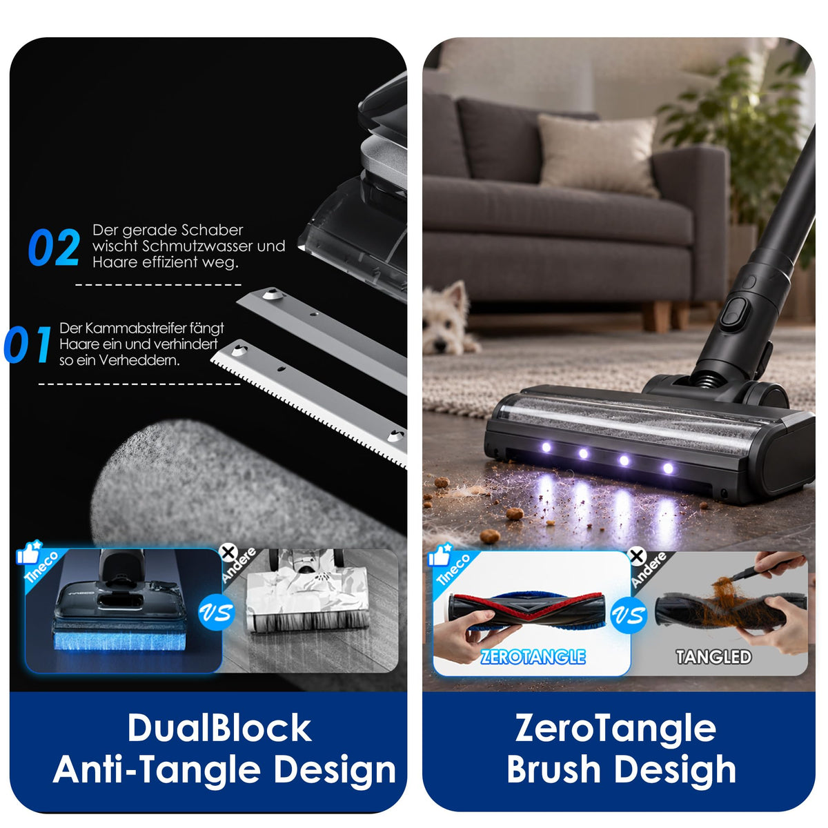 Tineco FLOOR ONE Switch S7 Stretch Nass Trockensauger & Akkusauger Set 5-in-1, FlashDry Selbstreinigung, DualBlock Anti-Tangle, 50 Min Laufzeit 22kPa Multifunktionaler Bodenreiniger für das Ganze Haus