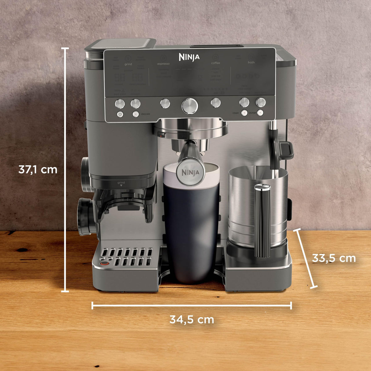 Ninja Luxe Premier 3-in-1 Kaffeemaschine, Espresso & Cold Brew, Grau-Metall