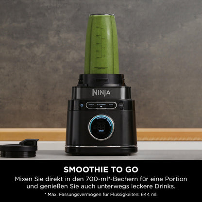 Ninja 3-in-1 Detect Power Blender Processor Pro, 1200 W, Schwarz