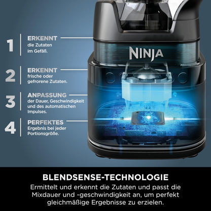 Ninja 3-in-1 Detect Power Blender Processor Pro, 1200 W, Schwarz