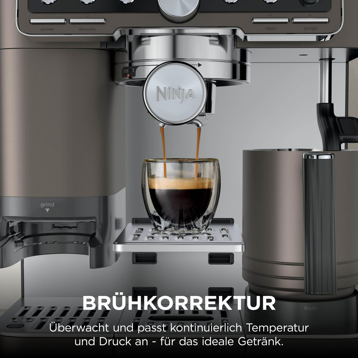 Ninja Luxe Pro 3-in-1-Kaffeemaschine mit Mahlwerk, ES701EUBR