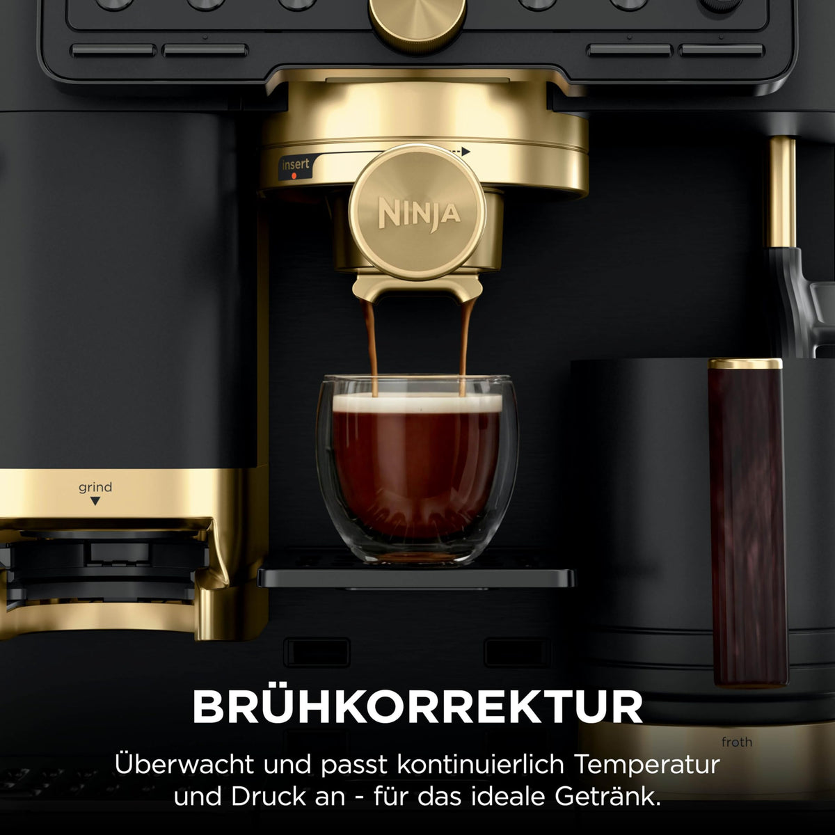 Ninja Luxe Café Pro David Beckham 3-in-1-Kaffeemaschine Schwarz und Gold