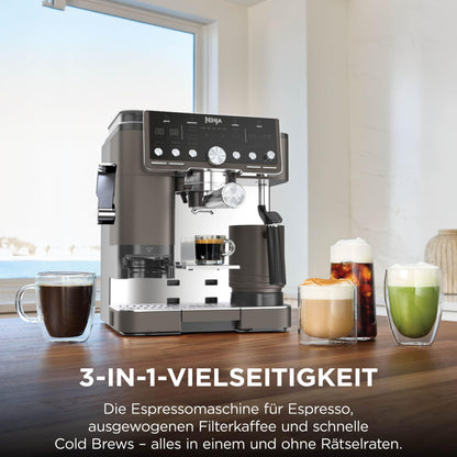 Ninja Luxe Pro 3-in-1-Kaffeemaschine mit Mahlwerk, ES701EUBR