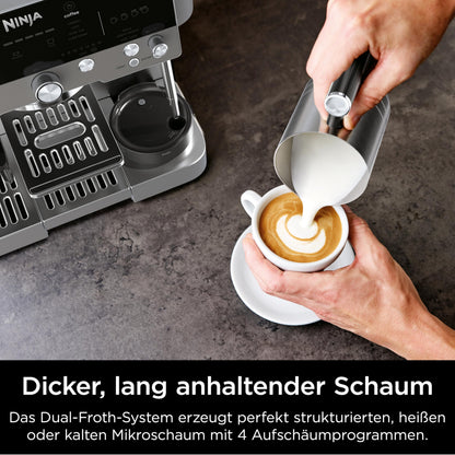 Ninja Luxe Premier 3-in-1 Kaffeemaschine, Espresso & Cold Brew, Grau-Metall