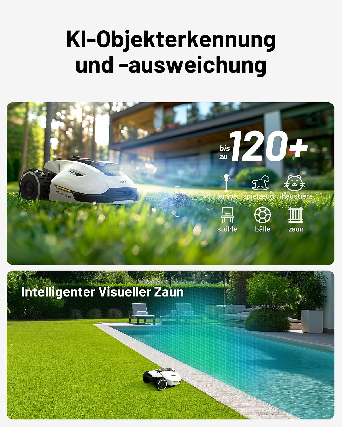 MAMMOTION YUKA 2000 Robotic Lawnmower without Boundary Cable, Max. 2400 m²