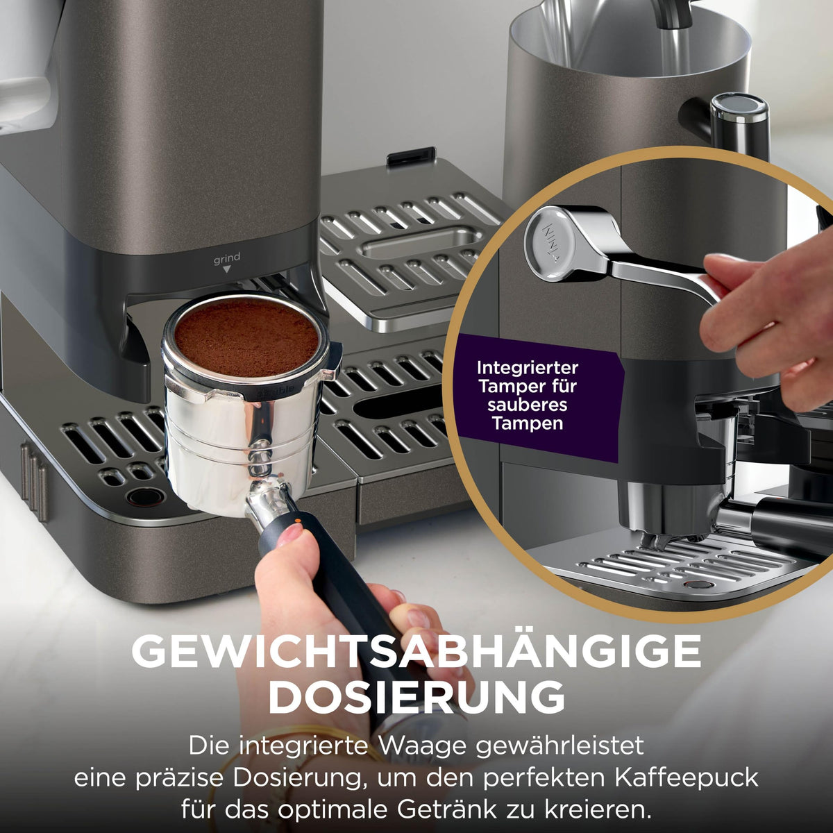 Ninja Luxe Pro 3-in-1-Kaffeemaschine mit Mahlwerk, ES701EUBR