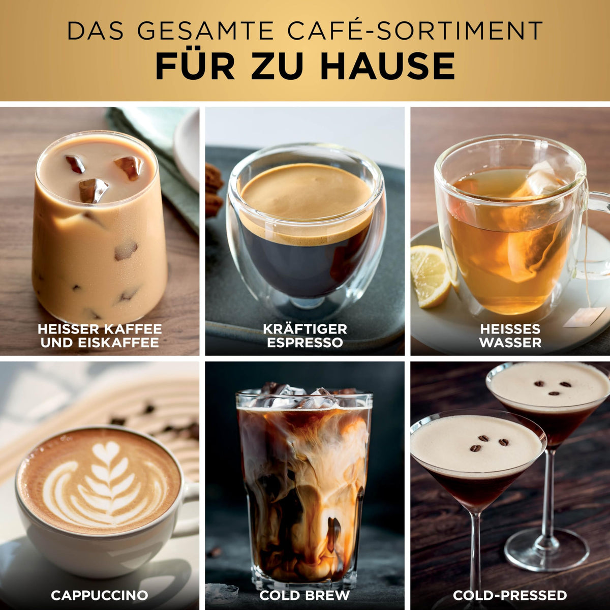 Ninja Luxe Café Pro David Beckham 3-in-1-Kaffeemaschine Schwarz und Gold