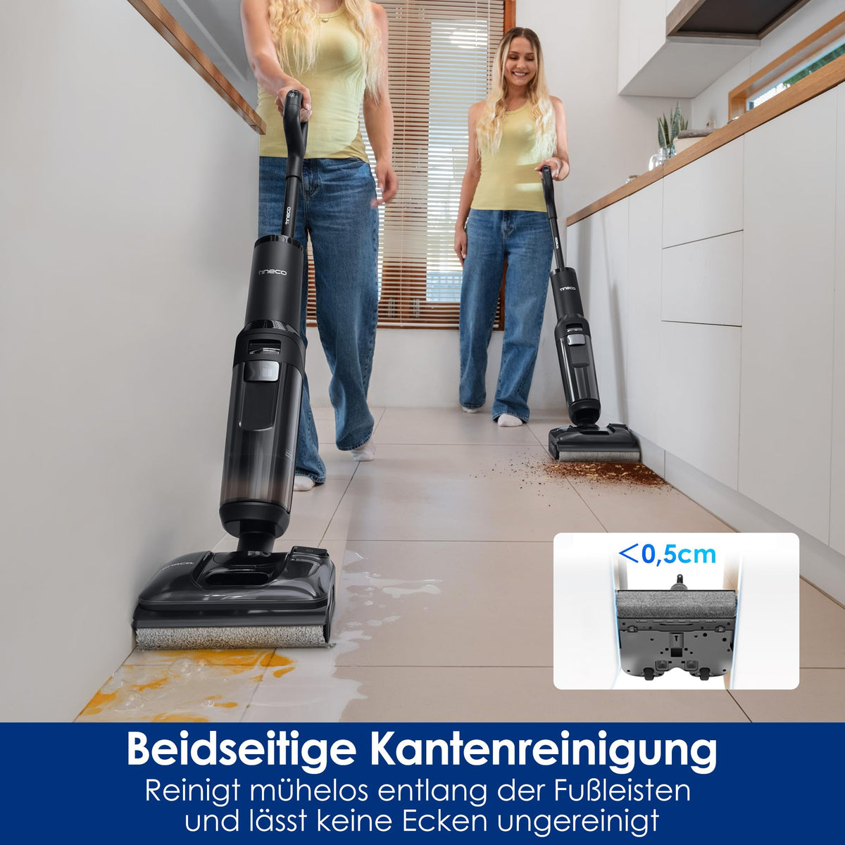 Tineco FLOOR ONE Switch S7 Stretch Nass Trockensauger & Akkusauger Set 5-in-1, FlashDry Selbstreinigung, DualBlock Anti-Tangle, 50 Min Laufzeit 22kPa Multifunktionaler Bodenreiniger für das Ganze Haus