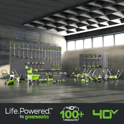 Greenworks 40V Kabelloser Akku Rasenmäher für Flächen bis zu 500 m², 41 cm Schnittbreite, 50-Liter-Sack PLUS zwei 40 V 2Ah-Akkus mit Ladegerät, 3 Jahre Garantie-G40LM41K2X