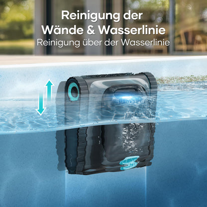 (2026 Upgrade) AIPER Scuba S1 Poolroboter Boden und Wand, Wasserlinienreinigung, Doppelfiltration, 270 Min Laufzeit, Intelligente Navigation, App-Steuerung & OTA-Updates für Einbau- und Aufstellpools