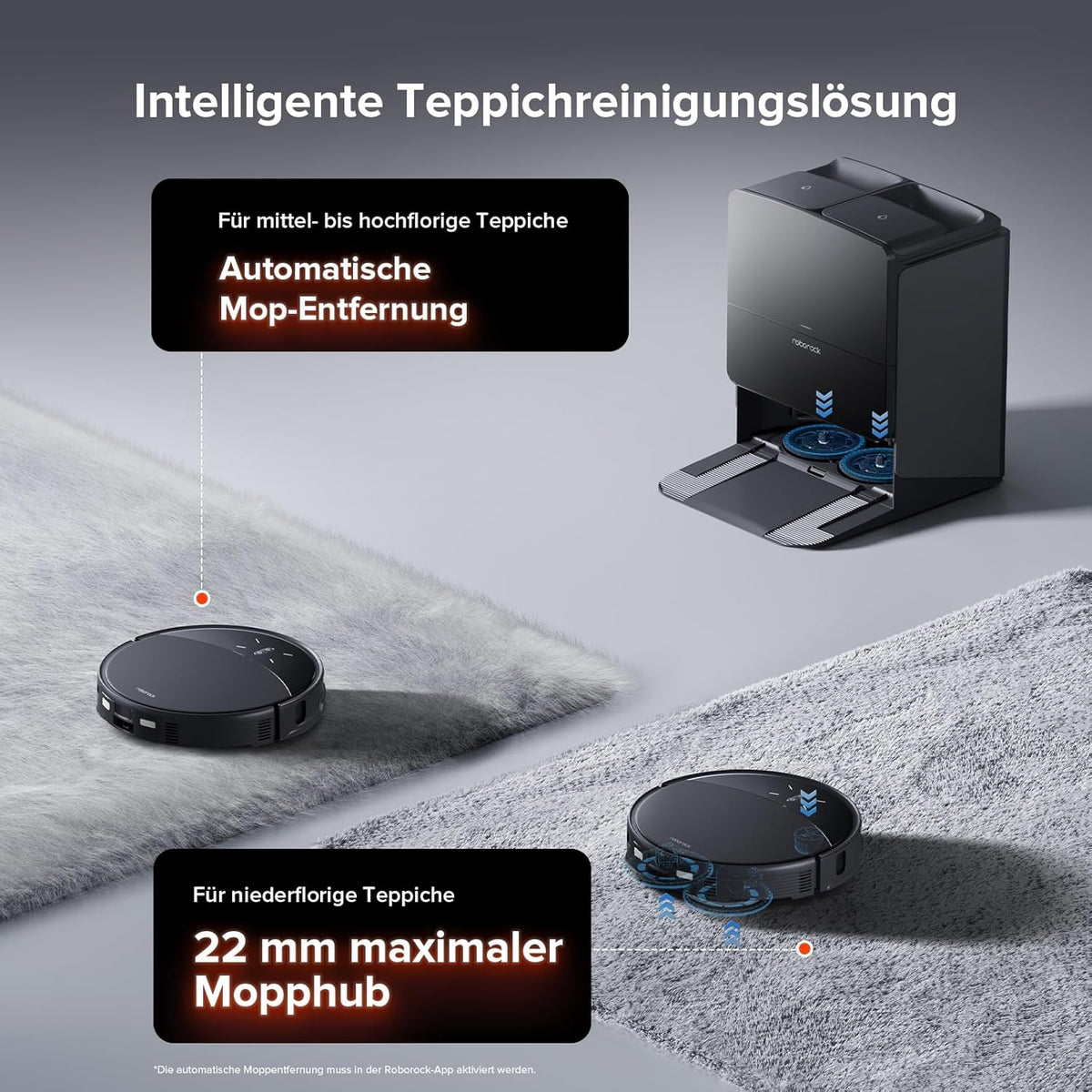 roborock Saros 10R Saugroboter mit Wischfunktion&angebbarem Wischmopp