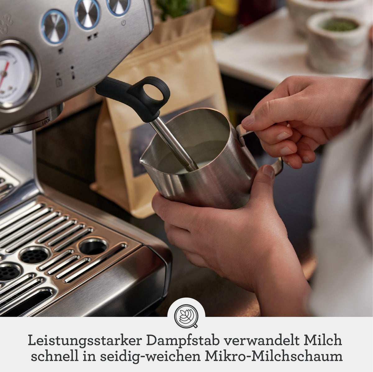 Sage The Barista Express Impress, Kaffeemaschine, Zwetschgenblau