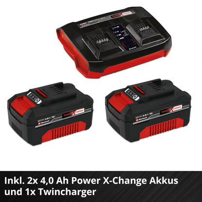Einhell Akku-Rasenmäher RASARRO 36/42 Kit Power X-Change (36 V, 42 cm Schnittbreite, bis 550 m², Brushless, Mulchfunktion, 50L Fangkorb, inkl. 2X 4,0 Ah Akkus + Ladegerät)