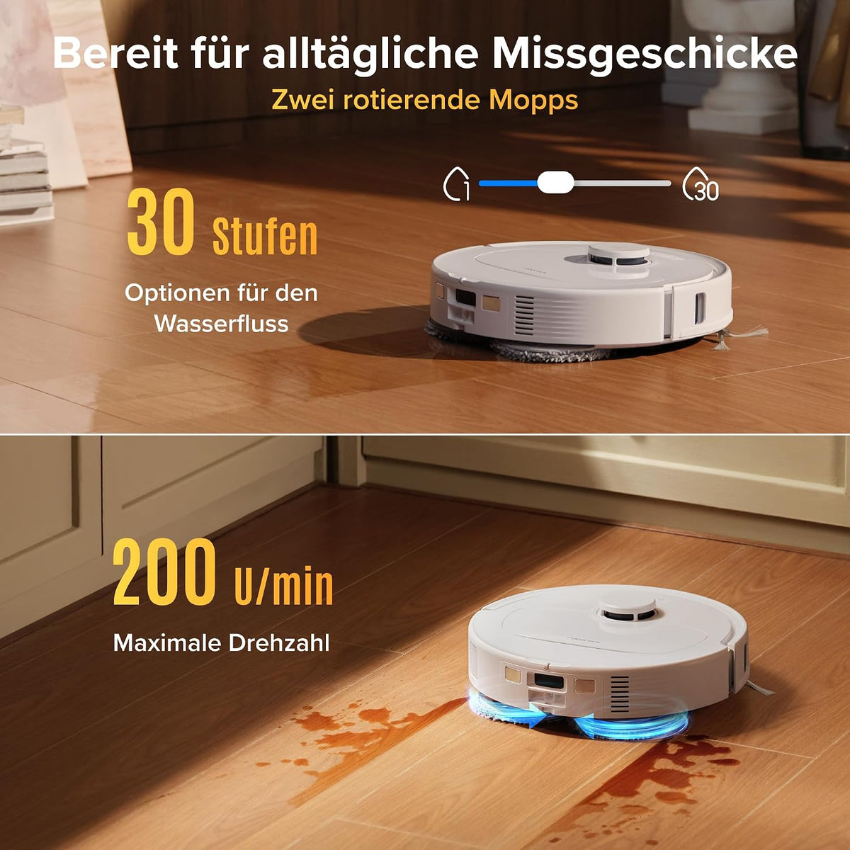 roborock Qrevo S Pro Robot Vacuum Cleaner with Mop Function, 18,500 Pa