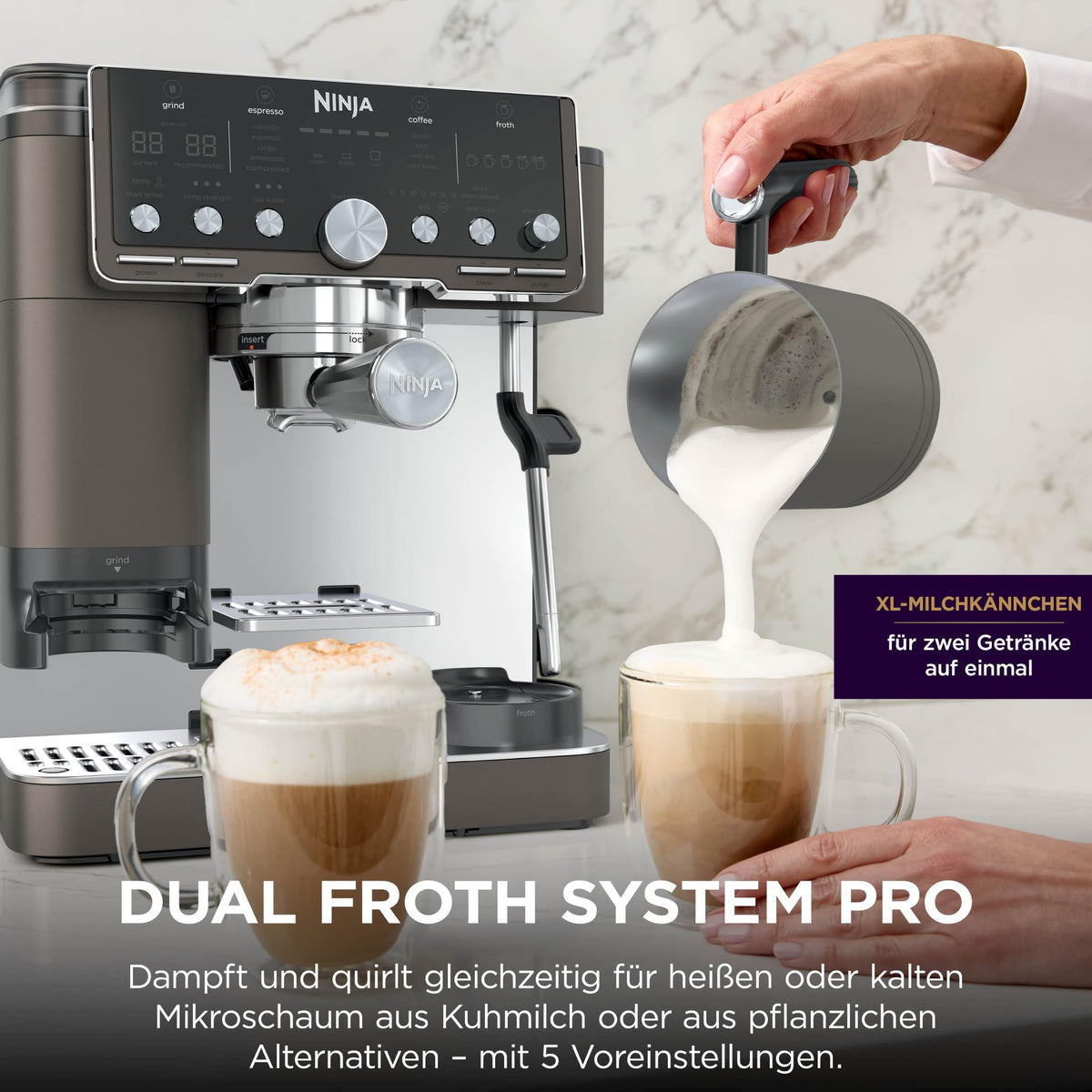 Ninja Luxe Pro 3-in-1-Kaffeemaschine mit Mahlwerk, ES701EUBR
