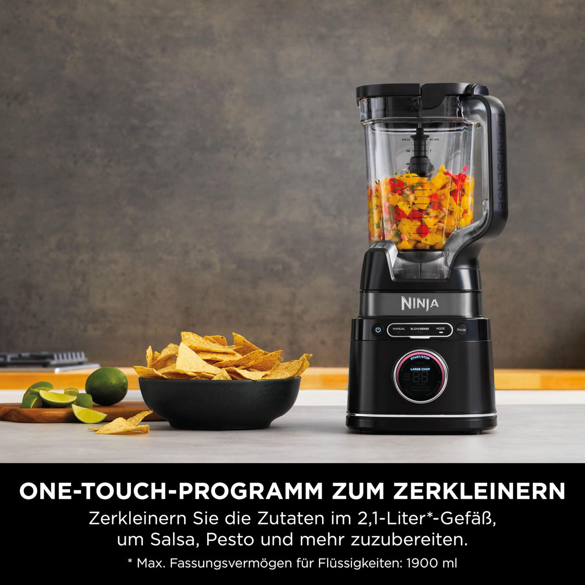 Ninja 3-in-1 Detect Power Blender Processor Pro, 1200 W, Schwarz