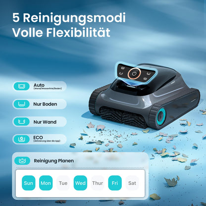 (2026 Upgrade) AIPER Scuba S1 Poolroboter Boden und Wand, Wasserlinienreinigung, Doppelfiltration, 270 Min Laufzeit, Intelligente Navigation, App-Steuerung & OTA-Updates für Einbau- und Aufstellpools