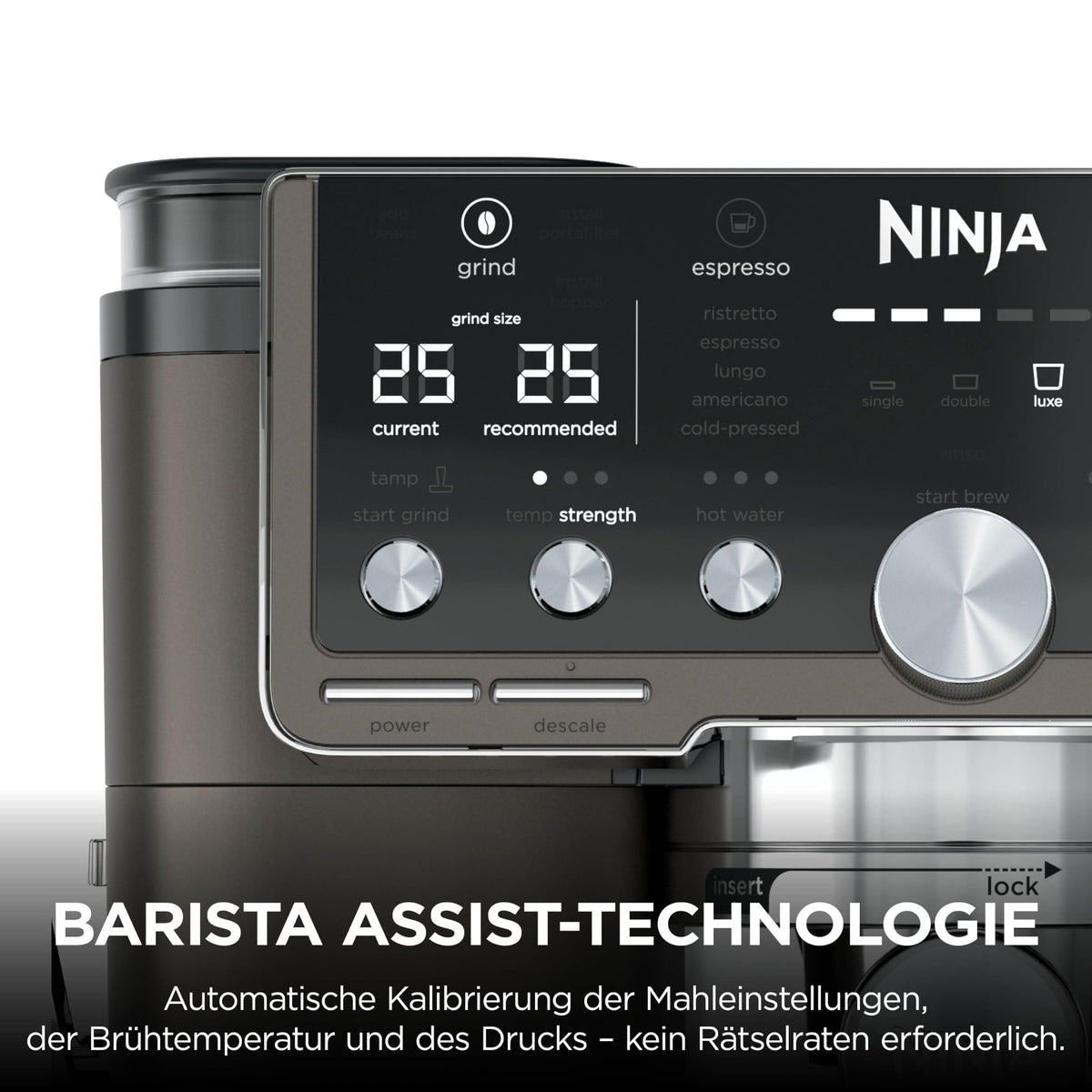 Ninja Luxe Pro 3-in-1-Kaffeemaschine mit Mahlwerk, ES701EUBR