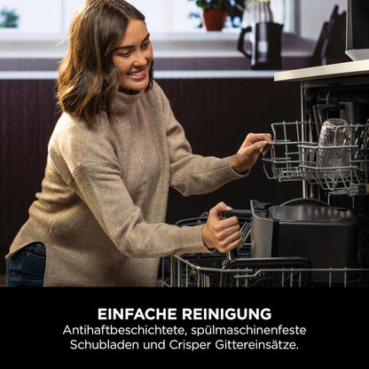Ninja Dual Zone digitale Heißluftfritteuse, 9,5 L, 6-in-1, Metallic Grau