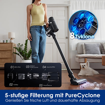Tineco FLOOR ONE Switch S7 Stretch Nass Trockensauger & Akkusauger Set 5-in-1, FlashDry Selbstreinigung, DualBlock Anti-Tangle, 50 Min Laufzeit 22kPa Multifunktionaler Bodenreiniger für das Ganze Haus