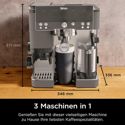 Ninja Luxe Premier 3-in-1 Kaffeemaschine, Espresso & Cold Brew, Grau-Metall