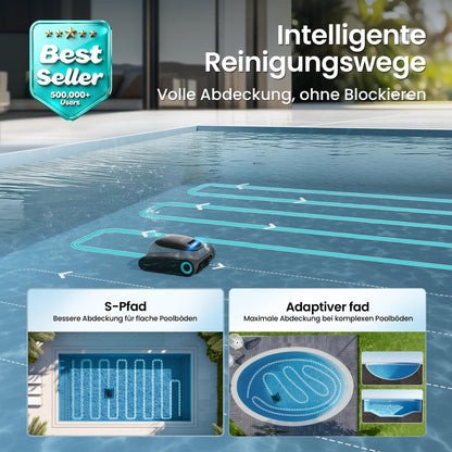 (2026 Upgrade) AIPER Scuba S1 Poolroboter Boden und Wand, Wasserlinienreinigung, Doppelfiltration, 270 Min Laufzeit, Intelligente Navigation, App-Steuerung & OTA-Updates für Einbau- und Aufstellpools