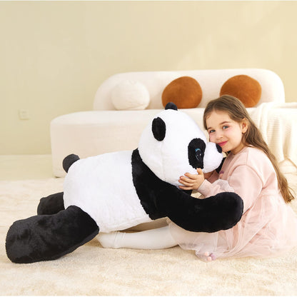 IKASA Groß Panda Kuscheltier Riesen Stofftier,Gross Plüschtier Riesige Plüsch Spielzeug 78cm Flauschige Jumbo Plüschtiere, Weich XXL XL Stofftiere Süße,Geschenk für Kinder (Schwarz, 78cm)