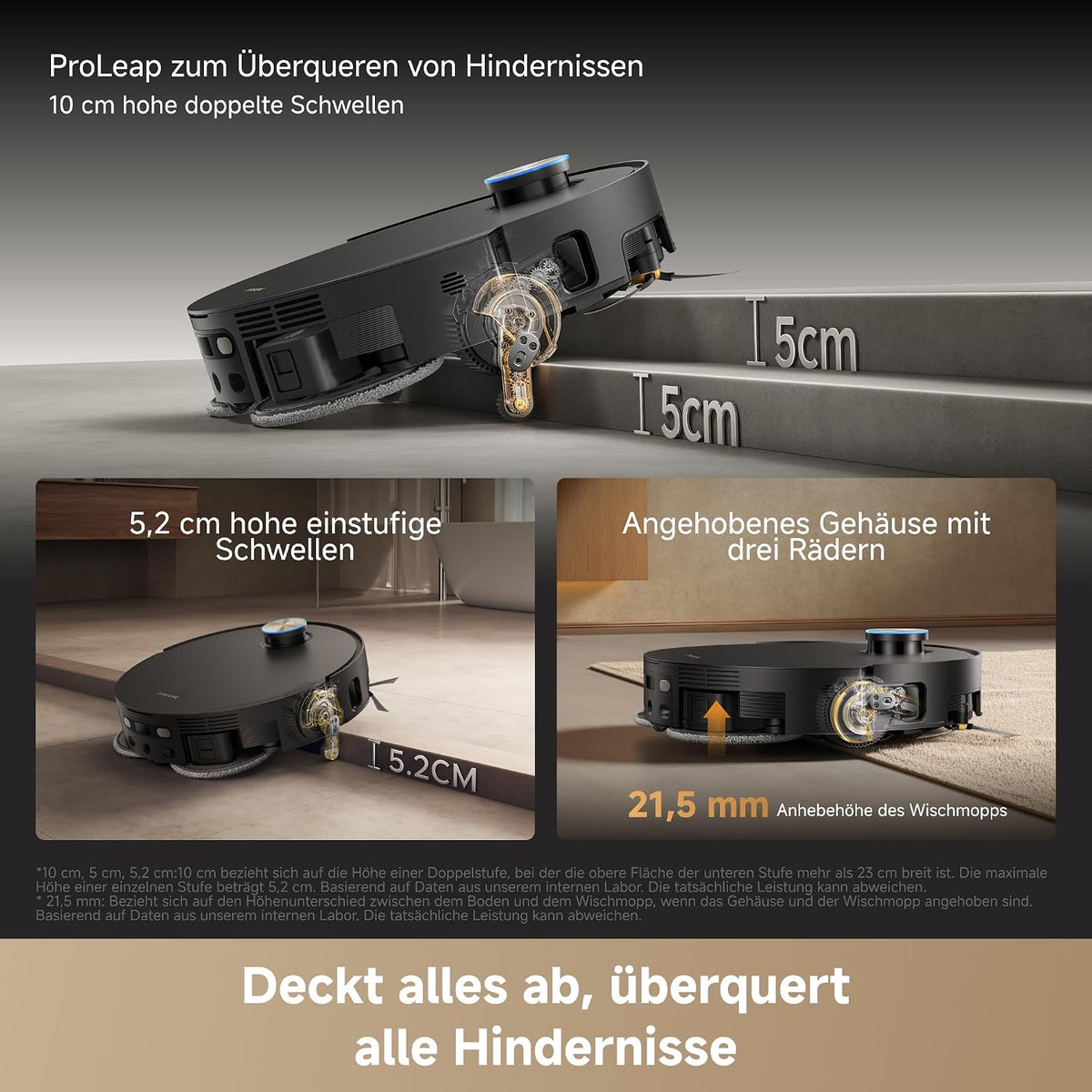 DREAME X60 Pro Ultra Complete, Robot Vacuum and Mop, Dual UltraExtend Arm, Dual AI Cameras, 10cm Obstacle Crossing, 42 000 Pa, Auto-Empty, 100°C Mop Self-Cleaning, and 100% Detangling