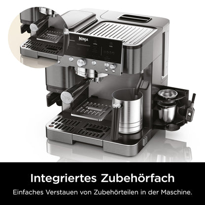 Ninja Luxe Premier 3-in-1 Kaffeemaschine, Espresso & Cold Brew, Grau-Metall