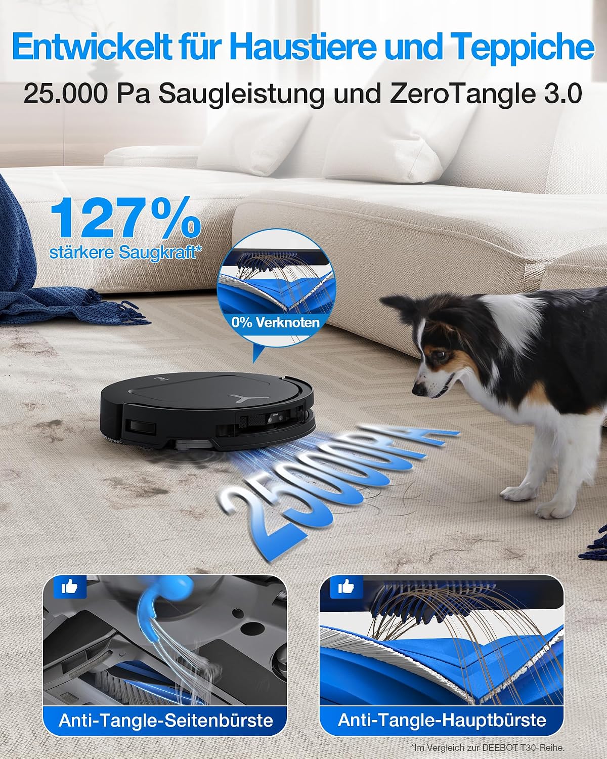 ECOVACS Deebot T50 Omni Gen3 Robot Vacuum Cleaner, 25,000 Pa