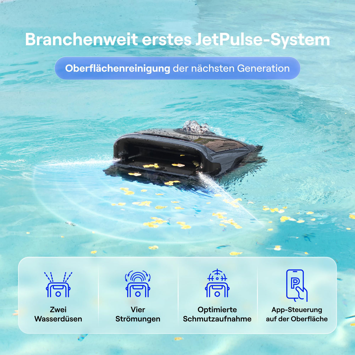 Beatbot Sora 70 Poolroboter, 4-in-1 Poolreinigung, Oberfläche, blau