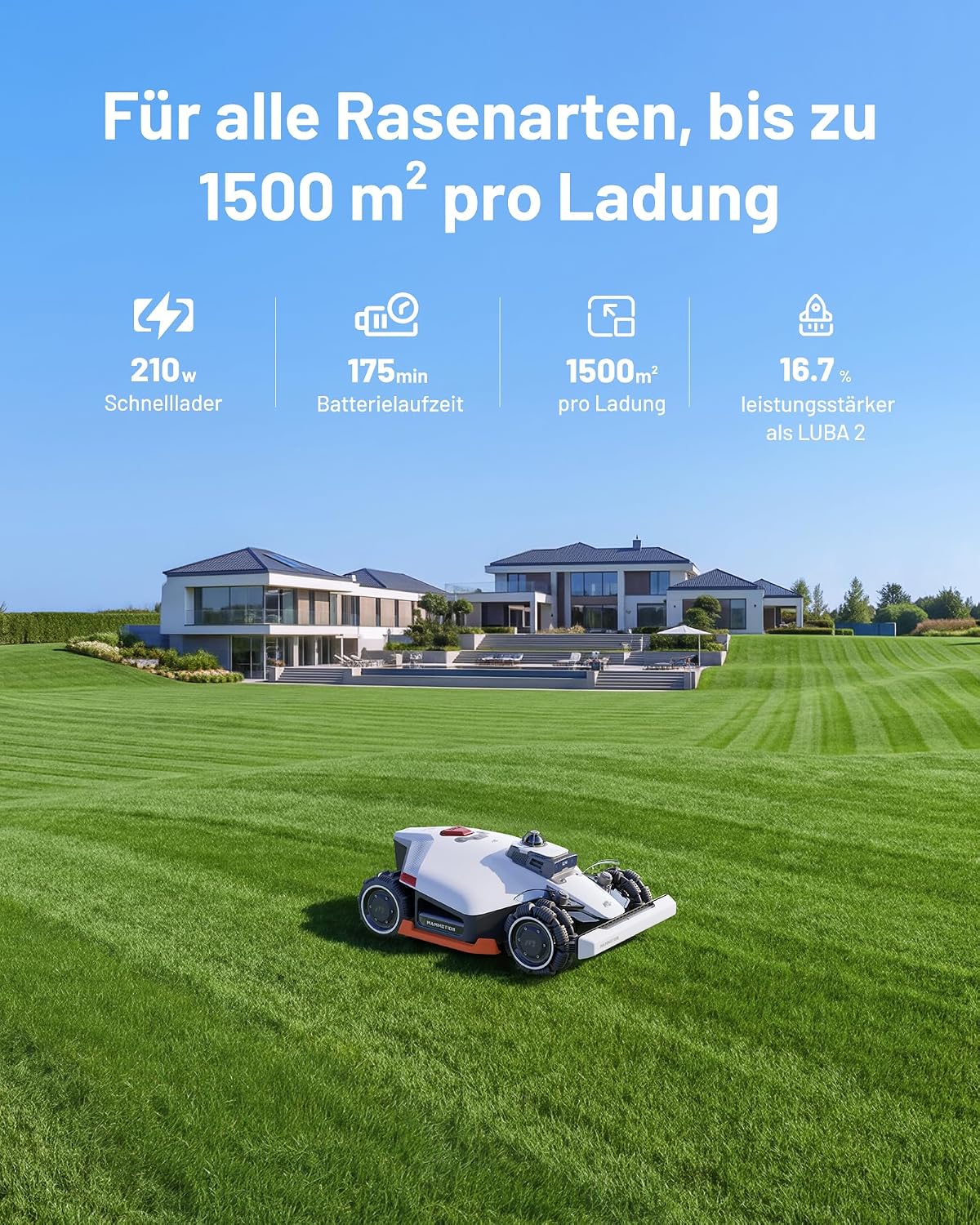 MAMMOTION LUBA 3 AWD Mähroboter mit Garage+Reinigungsständer