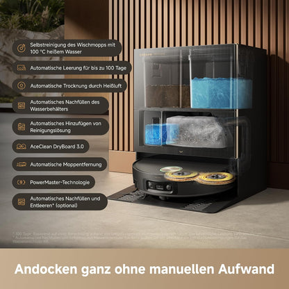 DREAME X60 Pro Ultra Complete, Robot Vacuum and Mop, Dual UltraExtend Arm, Dual AI Cameras, 10cm Obstacle Crossing, 42 000 Pa, Auto-Empty, 100°C Mop Self-Cleaning, and 100% Detangling