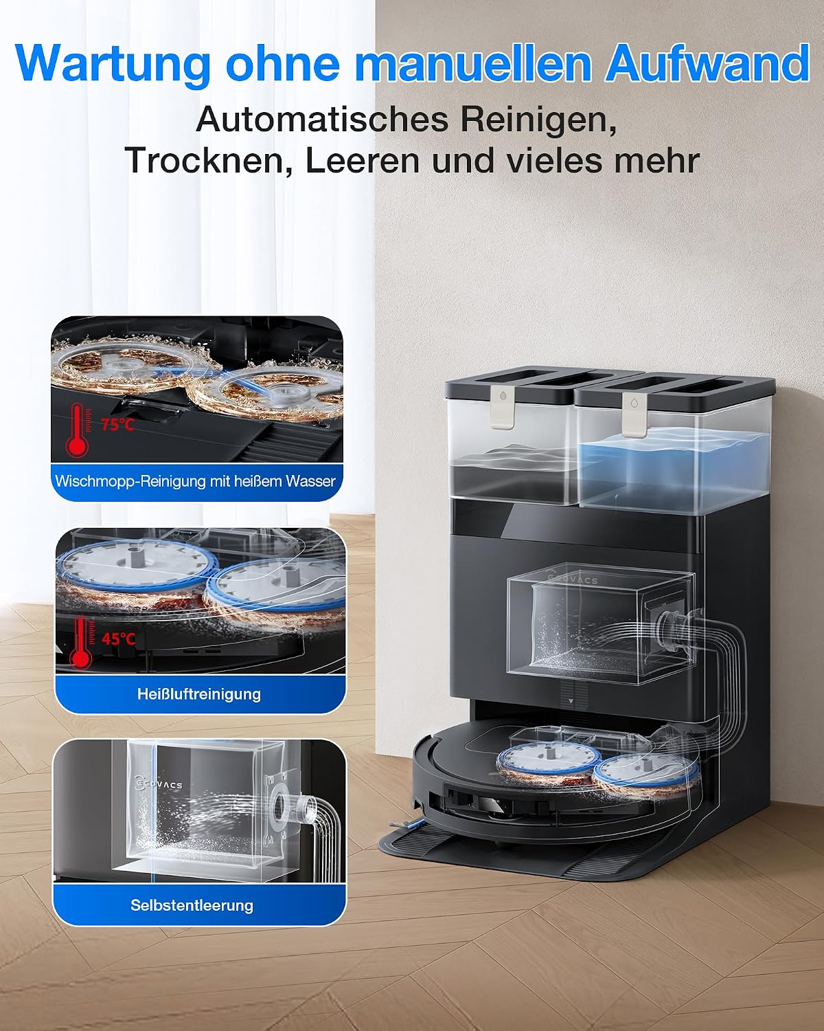 ECOVACS Deebot T50 Omni Gen3 Robot Vacuum Cleaner, 25,000 Pa