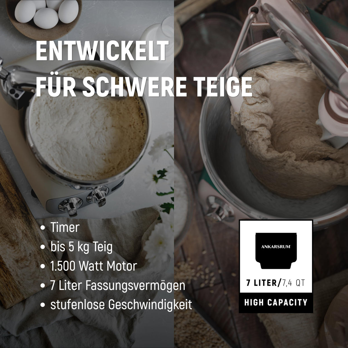 Ankarsrum Assistent Original 6230 Küchenmaschine, Light Créme