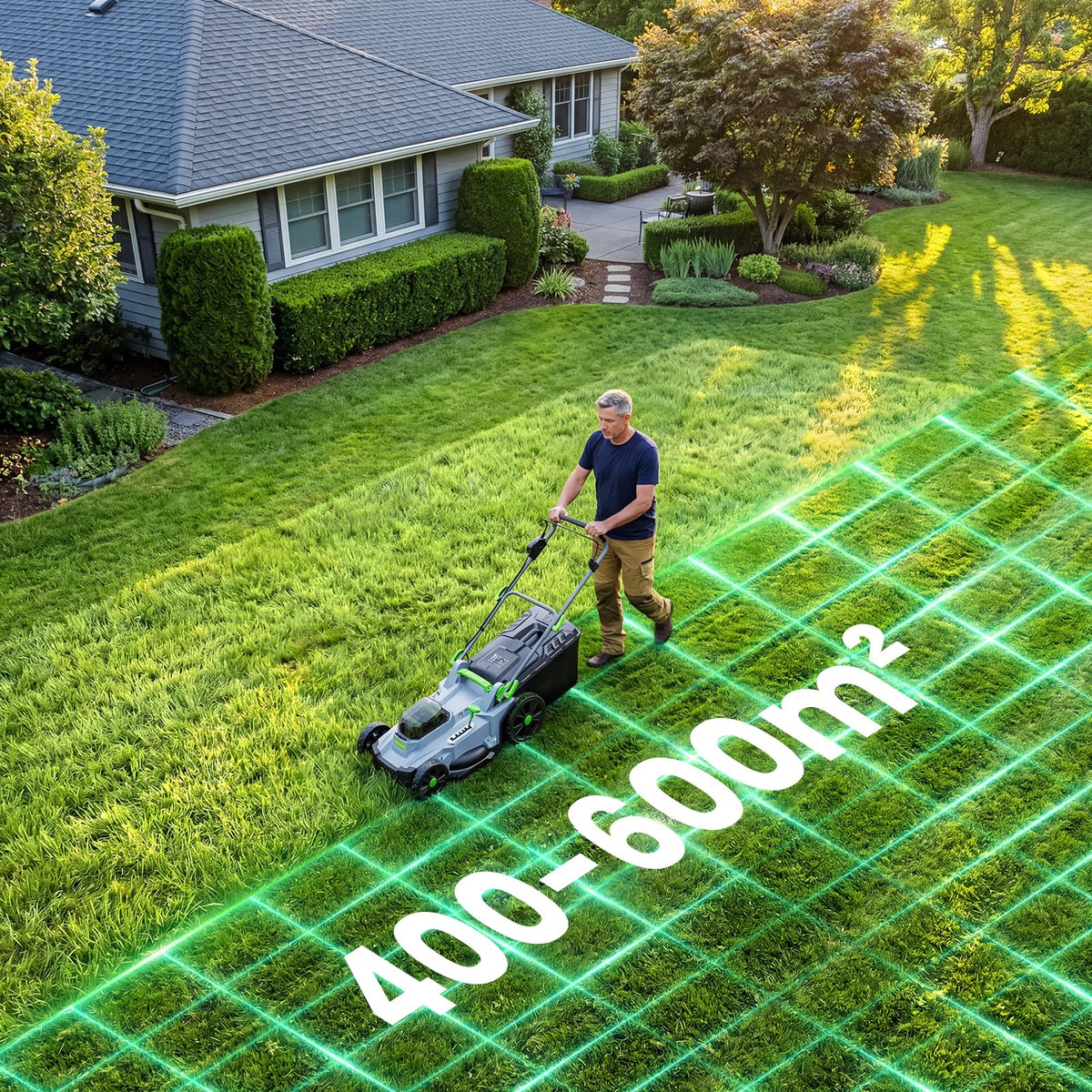 ETOOLAB Akku-Rasenmäher 40V, 42cm, Brushless, bis 400-600 m², Für Garten